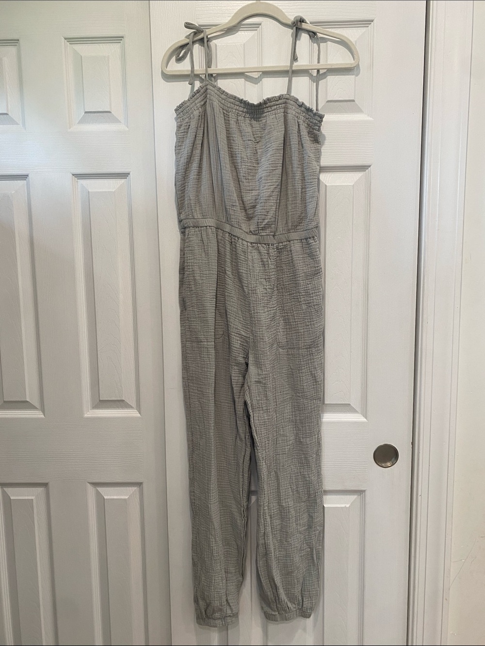 Z Supply pale jade Sleeveless Jumpsuit with Tie Straps